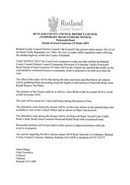 Road Closure Notice