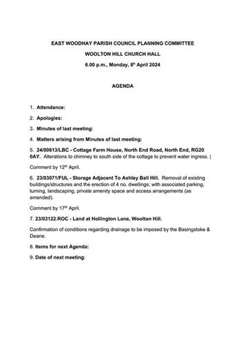  - Planning Committee Meeting 08 April 2024