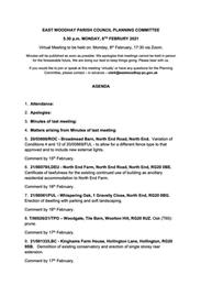 Planning Meeting 08/02/2021 @5:30pm