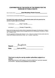 Period of Exercise of Public Rights