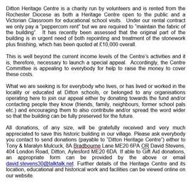 Ditton Heritage Centre Appeal