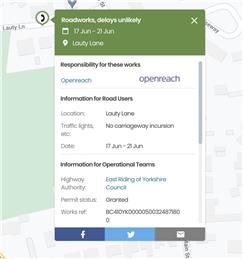 Lauty Lane Roadworks 17-21 June.