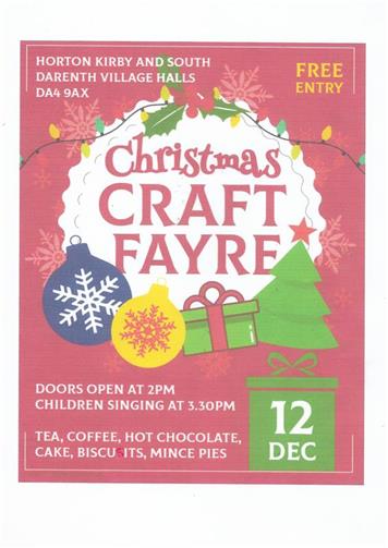  - Christmas Craft Fayre at the Village & Jubilee Hall