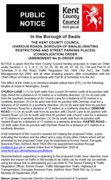 Consultation on Traffic Restrictions on Church Lane, Denham Road and Hasted Road - deadline for comment 12 noon 28 September 2026