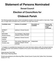 Parish, County and Police and Crime Commissioner Elections 2 May