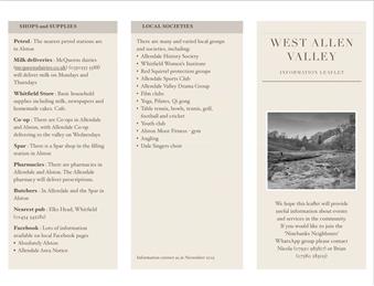 West Allen Information Leaflet