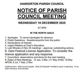 PC MEETING WED 10 DEC at 6pm