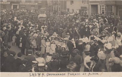 L & S W R Orphanage Parade 13.6.1909 - New Postcard added to website
