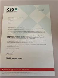 KSS Air Ambulance Charity - Grant Donation 2026