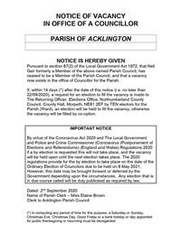 (Example) Notice of Casual Vacancy