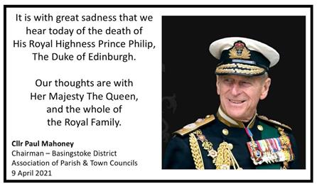  - Announcement of the death of HRH Prince Philip, The Duke of Edinburgh