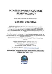 Parish Council Staff Vacancy