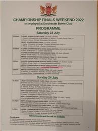 2022 Bowls Dorset Championship Finals Weekend