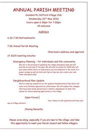 Annual Parish Meeting 20th May 2026