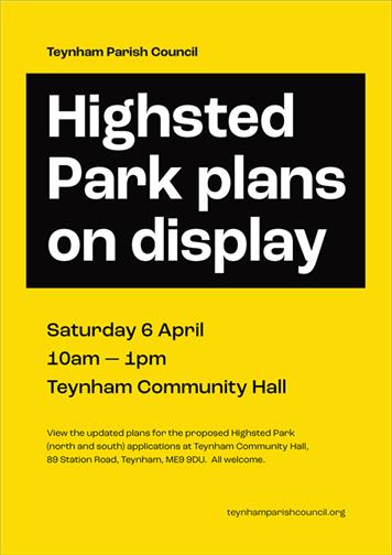  - Highsted Park plans on display