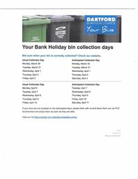 Refuse & Recycling Dates Over Easter
