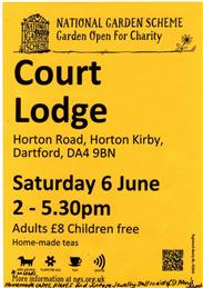 Court Lodge Open Garden Saturday 6th June