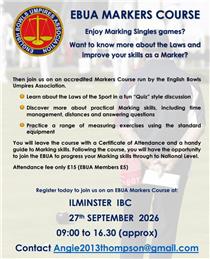 EBUA MARKERS COURSE-  ILMINSTER IBC 27th SEPTEMBER 2026 09:00 to 16.30