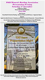 Details of Ladies and Mens Presentation Evenings