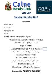 Calne Bowls Club Gala Day 11th May 2025