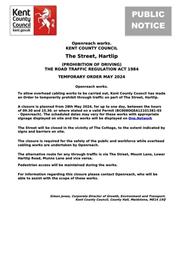 Openreach - Temporary Road Closure - The Street, Hartlip - 28th May 2024 (Swale District)