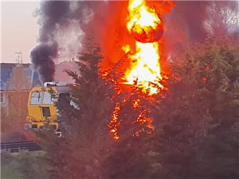 TRAIN FIRE - DUNTON GREEN