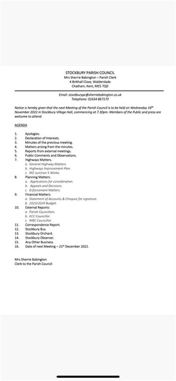  - Parish Council Meeting - Wednesday 15th May 2024