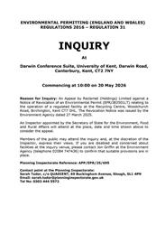 Public Inquiry - Reclamet (Holdings) Limited