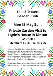 Talk & Trowel: Garden Visit - Hyde's House Dinton
