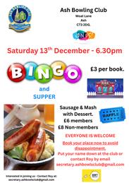 Join us for Bingo - all welcome.