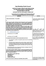 EWPC Audit- Date for Exercise of Public Rights