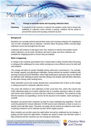 Change to kerbside waste and recycling collection times