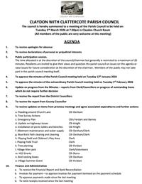 Next Parish Council Meeting and Annual Parish Meeting - Tuesday 3rd March 2026