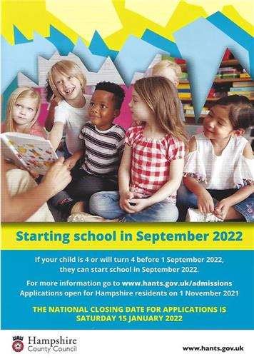  - Starting School in September 2022 - Registration