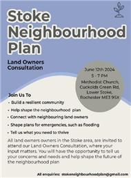 Neighbourhood Plan Steering Group Engagement Meeting - Wednesday 12th June @ 5.00pm in the Stoke Methodist Church