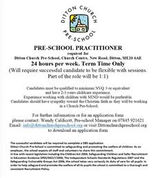 Ditton Church Pre-School Vacancy