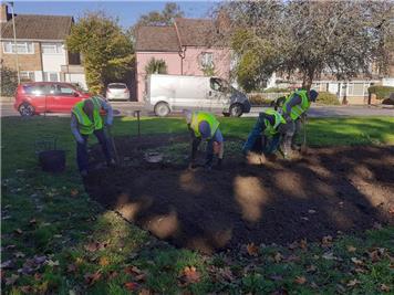 more digging - Green Volunteering has started on the Pocket Park