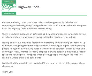  - Highway Code