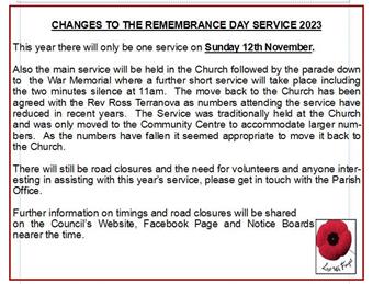 REMEMBRANCE SERVICES 2023
