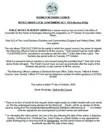 Notice of Resignation at Rodington Parish Council