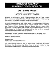 Notice of Vacancy