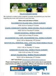 Police Surgeries - October