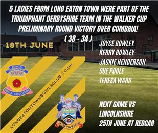 Long Eaton Town ladies part of Derbyshire Walker Cup victory!