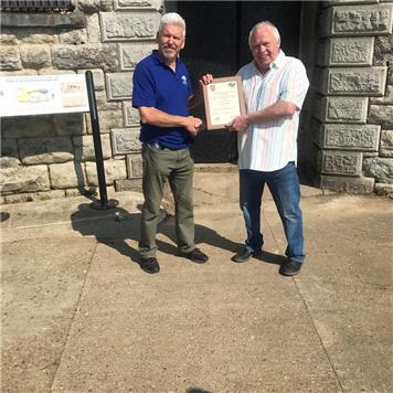 Chair Presents Award to Colin Davis - Community Award 2019 Presented at Slough Fort