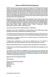 Temporary Traffic Regulation Order