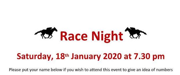  - Race Night 18th January 2020