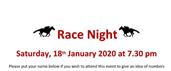 Race Night 18th January 2020
