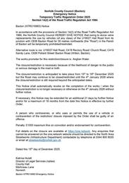 Temporary Traffic Regulation Order