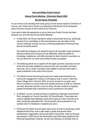 Annual Parish Meeting 2024 - Chairman's Report