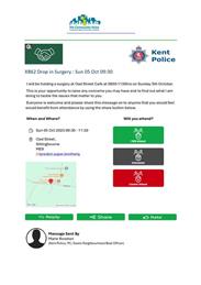 Kent Police Drop in Surgery 5th October at Oad Street